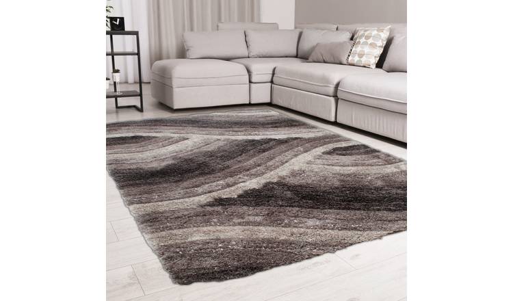 DS Living Ultra Plush Wave Shaggy Rug - Charcoal - 230x160cm