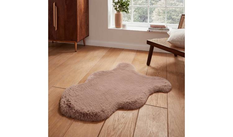 Mega Flooring Beige Shaggy Plain Rug - 60 x 90cm