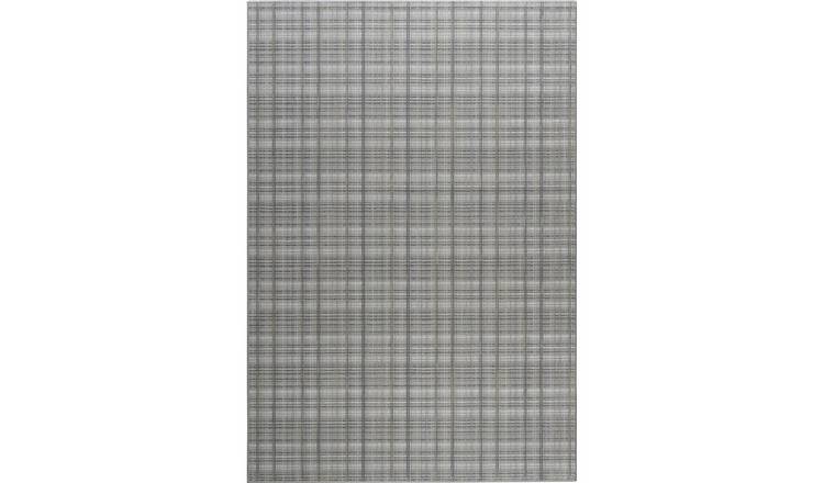 Mega Flooring Silver Modern Chequered Rug - 120 x 170cm