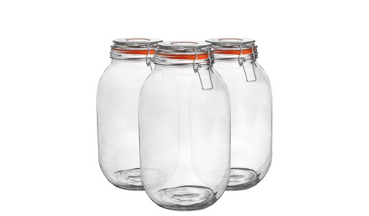 Argon Tableware Glass Storage Jars - Pack of 6