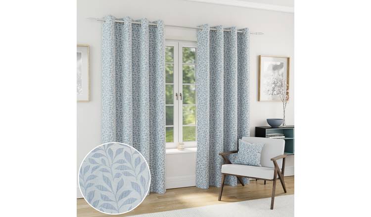 Enhanced Living Sherwood Eyelet Blackout Thermal Curtains - 168 x 137cm - Blue