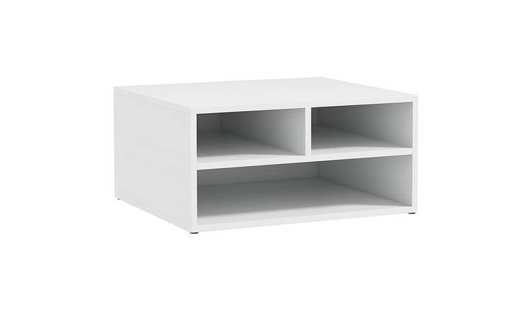 HOMCOM 2-Tier Desktop Printer Stand with Storage - White