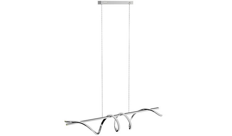 HOMCOM LED Dimmable Height Adjustable Pendant Light - Silver Tone