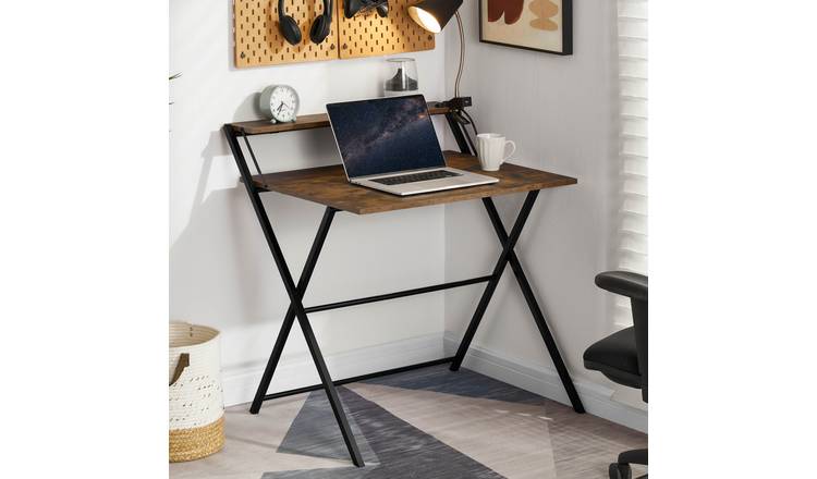 Vida Designs Brooklyn Foldable Computer Desk - Dark Wood