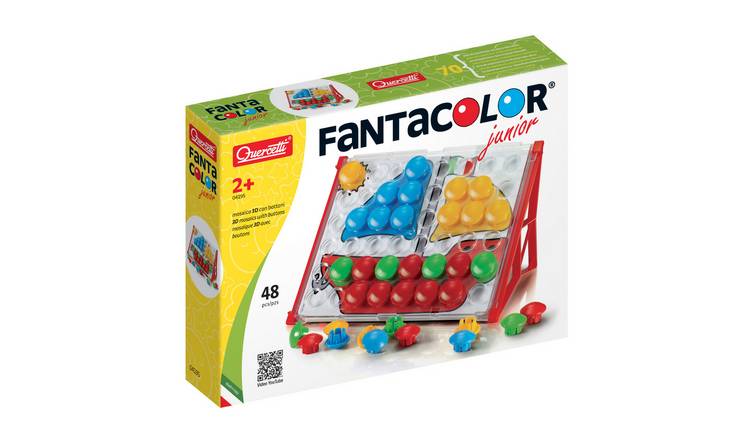 Quercetti Fantacolor Junior 48 Pieces 3D Mosaic Peg Board - Age 1+