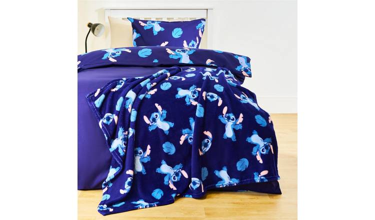 OHS Stitch Print Blanket Throw - 100 x 120cm - Blue