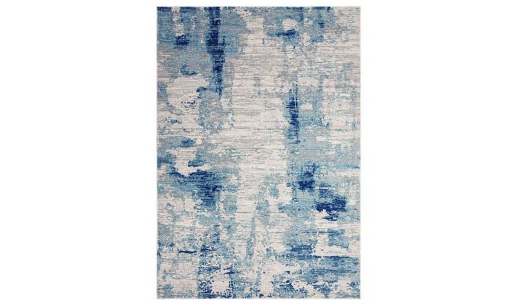 Mega Flooring Blue Modern Abstract Rug - 80 x 150cm