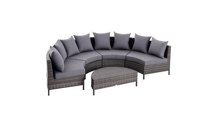 Outsunny 5 Pieces Rattan Garden Furniture Set - Grey