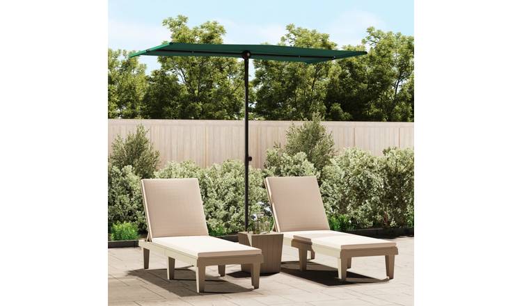 Walplus Polyester Garden Parasol - Green - 180 x 110 x 208 cm