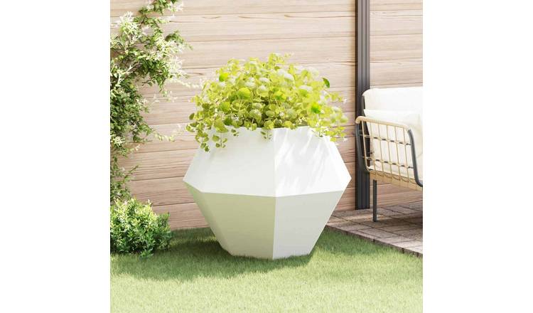 Walplus Steel Garden Planter - White - 100 x 100 x 80 cm