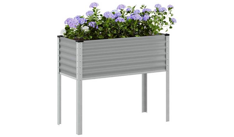 Walplus Steel Garden Planter - Grey - 100 x 45 x 90 cm