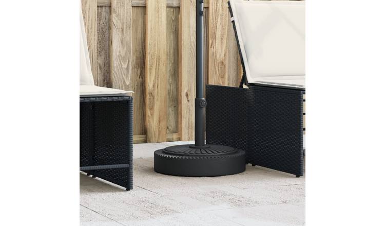 Walplus Line Pattern Parasol Base for 48mm Poles Round - Black - 45 x 35 cm