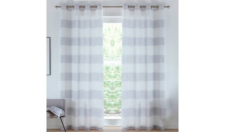 Tyrone Textiles Santorini Eyelet Voile Panels - 140 x 183cm - Grey