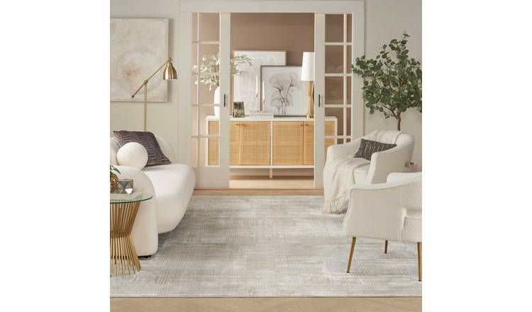 Mega Flooring Silver Modern Abstract Rug - 69 x 229cm