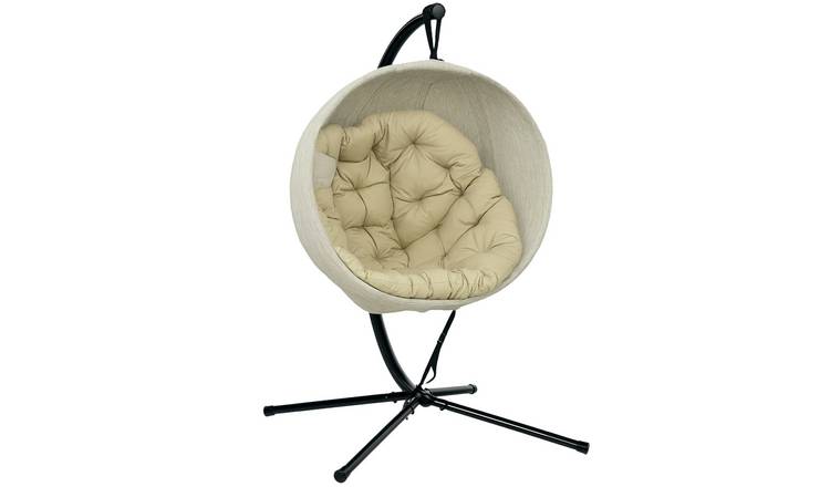 Outsunny Foldable Outdoor Garden Egg Swing Chair - Khaki