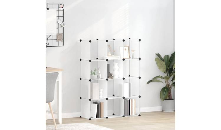Walplus 12-Cube Storage Cube Organiser - Transparent - 94.5 x 31.5 x 124 cm