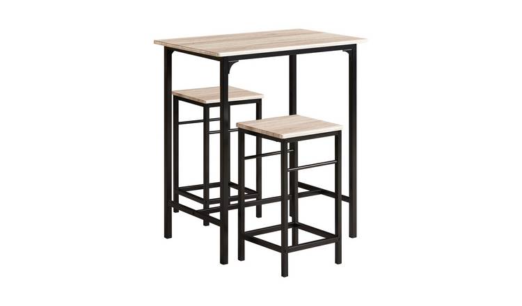 SoBuy 3-Piece Breakfast Bar High Table Stool Set - Light Oak