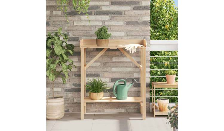 Walplus Solid Wood Potting Table - Natural - 75 x 40 x 90 cm