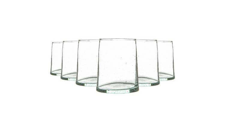 Nicola Spring Merzouga Recycled Glass Tumblers - Clear - Pack of 6