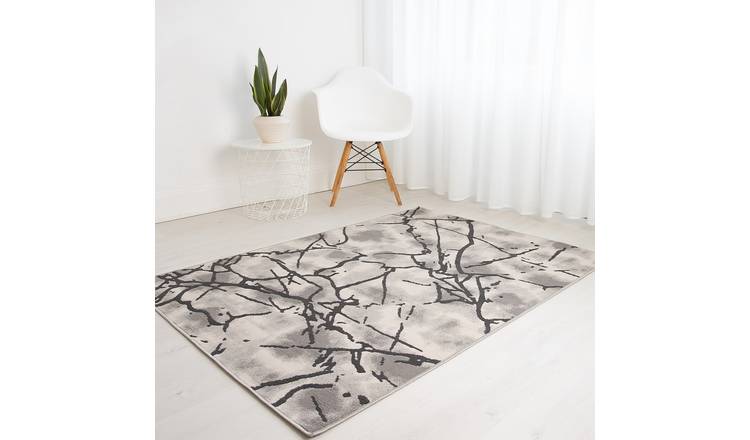 DS Living Onyx Patterned Rug - Beige & Anthracite - 150x80cm