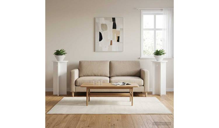 Walplus Pack of 2 Engineered Wood Plant Stand - White - 40 x 80 cm