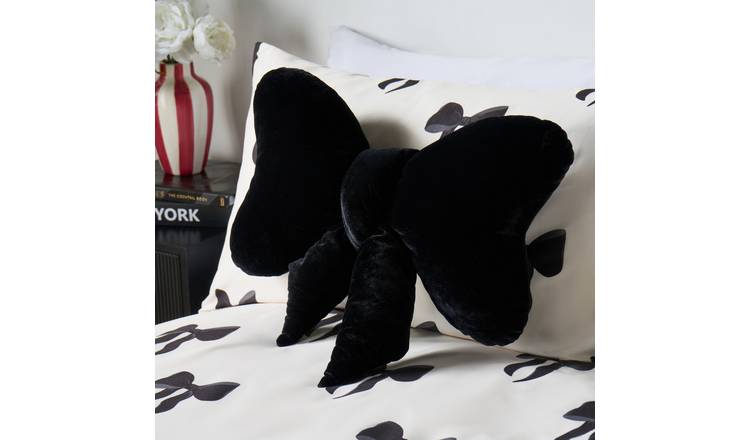OHS Bow Shaped Scatter Cushion  - Black - 45 x 33cm