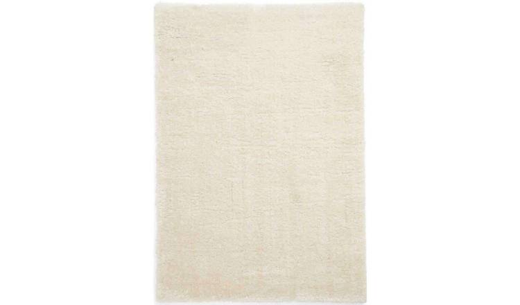 Mega Flooring White Shaggy Plain Rug - 60 x 120cm