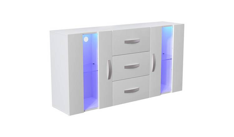 Vida Designs Astro 2 Door 3 Drawer LED Sideboard - White
