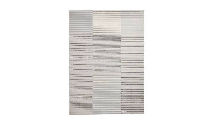 Mega Flooring Grey Modern Striped Rug - 80 x 150cm