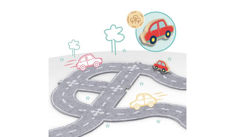 SES Creative Felt Road Circuit 40 Piece Puzzle Set