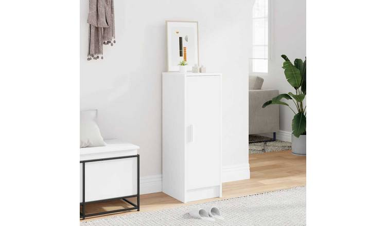 Walplus Engineered Wood Shoe Cabinet - White - 32 x 35 x 92 cm