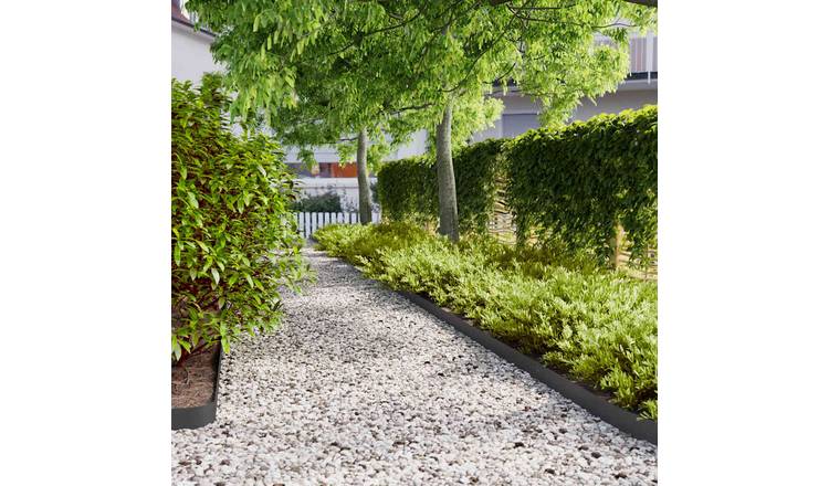 Walplus Pack of 10 Cold-rolled Steel Lawn Edgings - Black - 10 x 103 cm
