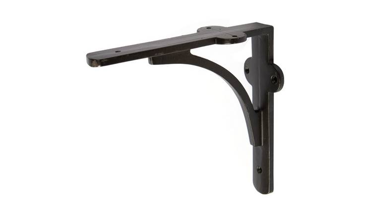 Hammer & Tongs Curved Iron Shelf Bracket - Black