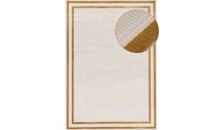 The Rugs Gold Carmel Bordered Rug - 240 x 340cm