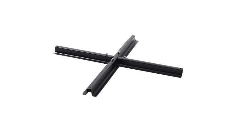 Living and Home Iron Parasol Cross Base for 48mm Pole - Black
