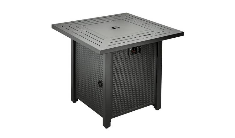 Outsunny 40000 BTU Iron Propane Gas Fire Pit Table – Black