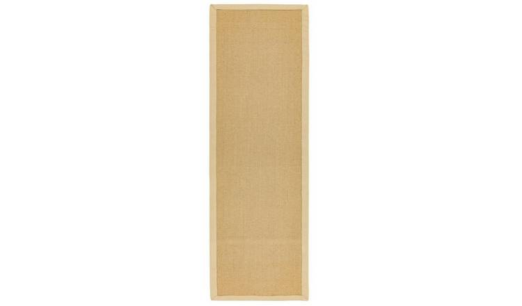 Mega Flooring Beige Plain Bordered Rug - 68 x 300cm