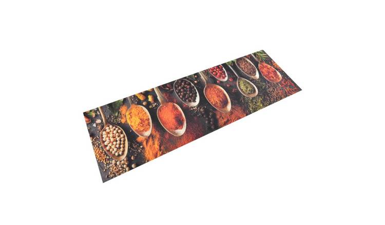 Walplus Spoon and Spices Velvet Kitchen Rug - 180 x 60 cm