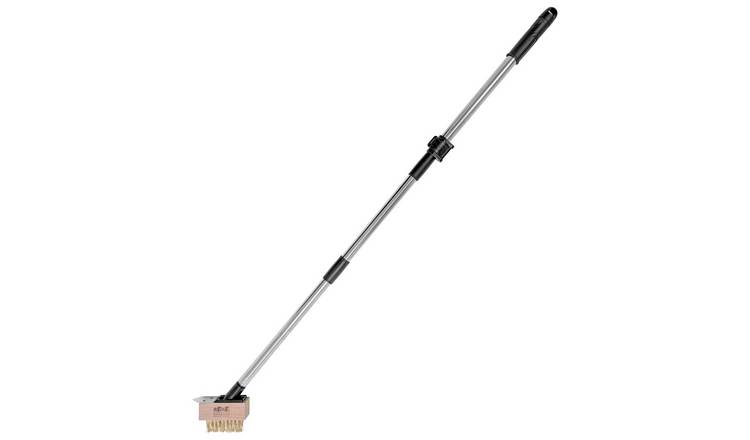 Harbour Housewares Telescopic Long Handle Plant Brush - 135cm - Chrome/Black