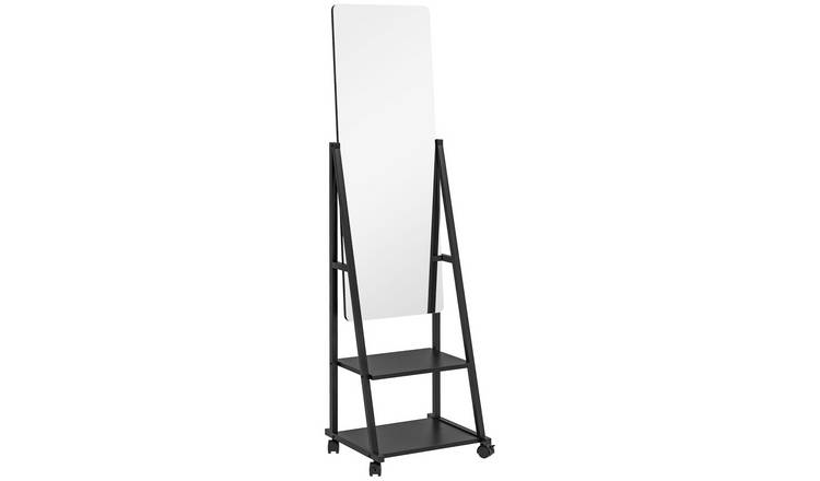 HOMCOM Freestanding Adjustable Angle Full Length Mirror - Black