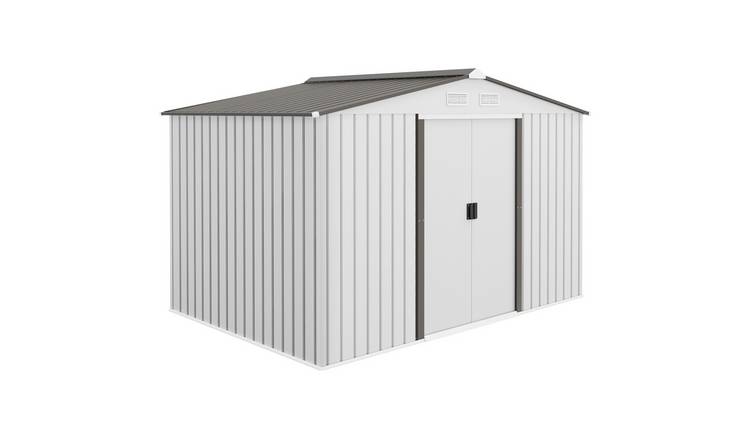 Outsunny Metal Garden Shed with Ventilation Slots and Foundation Kit - Silver