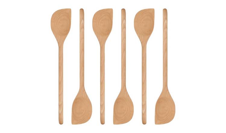 Argon Tableware Wooden Scraper Spoons - Pack of 6