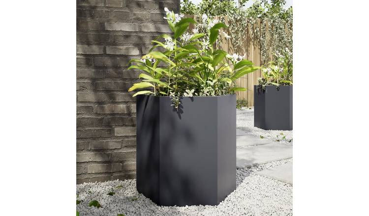 Walplus Steel Garden Planter - Anthracite - 46 x 40 x 45 cm