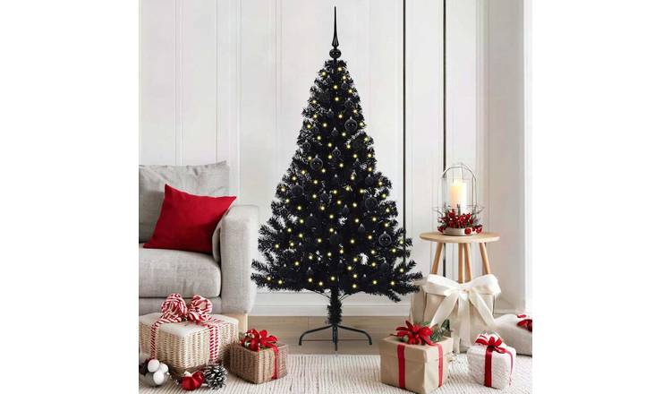 Walplus 150 Bright LED Lights Pre-lit Artificial Christmas Tree - Black - 150 cm