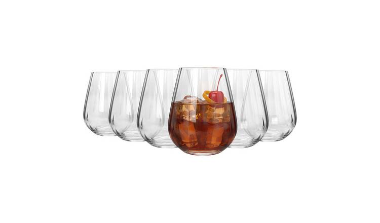 Argon Tableware Kensington Optic Crystal Tumbler Glasses - 460ml - Pack of 6