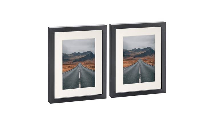Nicola Spring Photo Frames - 8" x 10" with Mount - Set of 2 - Black