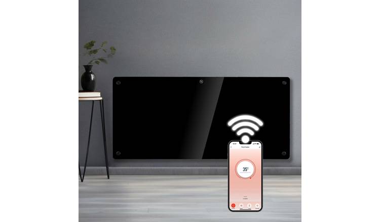 Futura 2000W Smart WiFi Electric Panel Heater - Black