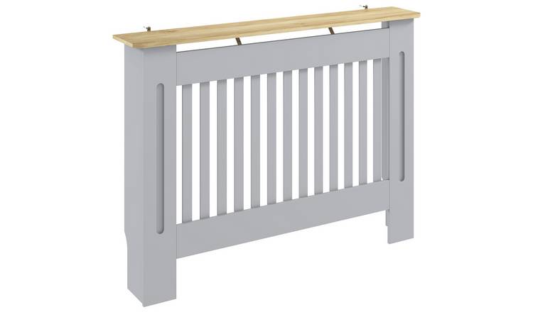HOMCOM 112cm MDF Slatted Radiator Cover - Grey