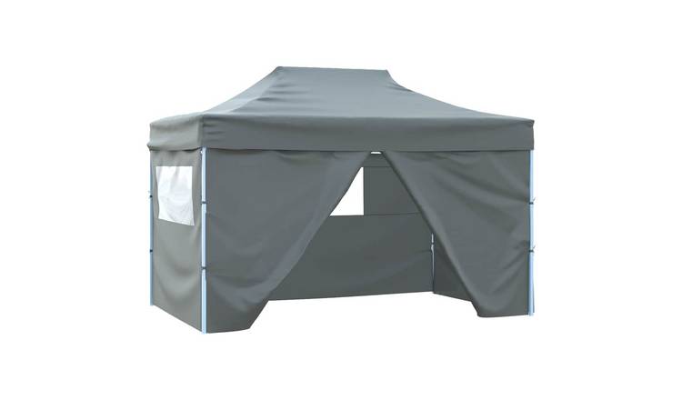 Walplus 3 x 4.5 m Foldable Pop-Up Tent with 4 Side Walls - Anthracite