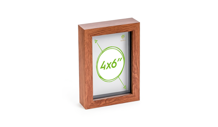 Nicola Spring 3D Box Photo Frame - 4 x 6" - Dark Wood
